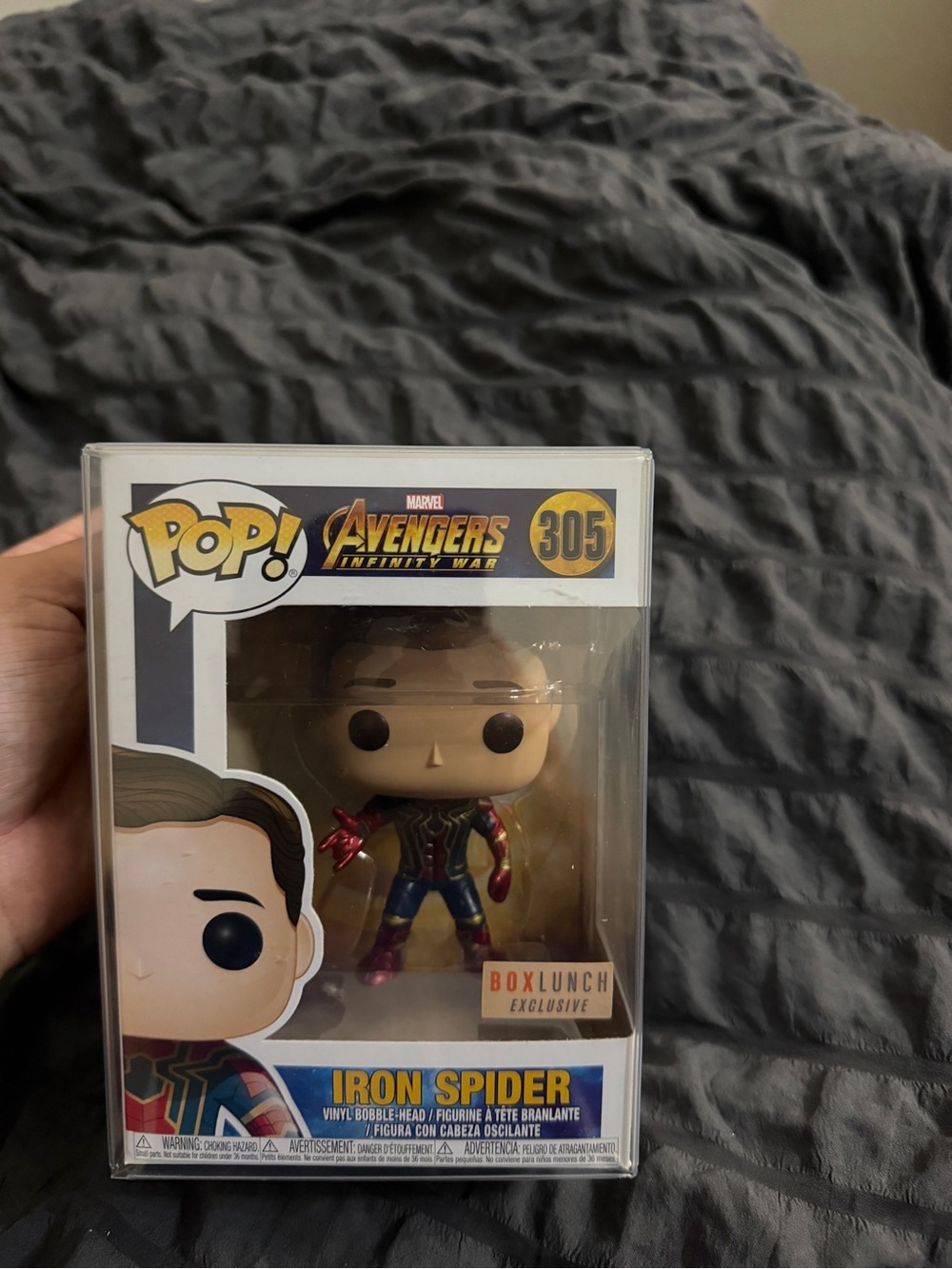Funko Pop! Iron Spider #305 Unmasked BoxLunch Exclusive Infinity War